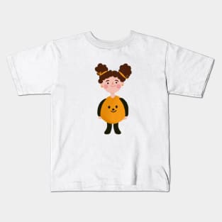 Cute pumpkin halloween character Kids T-Shirt